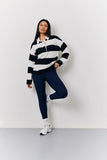 Black & White 90's Stripe Long Sleeve Rugby Shirt
