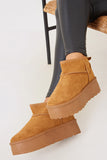 Faux Suede Platform Boots