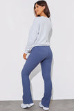 High Waist Kick Flare Rib Trouser
