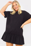 Peplum Hem Dropped Shoulder T-Shirt Dress