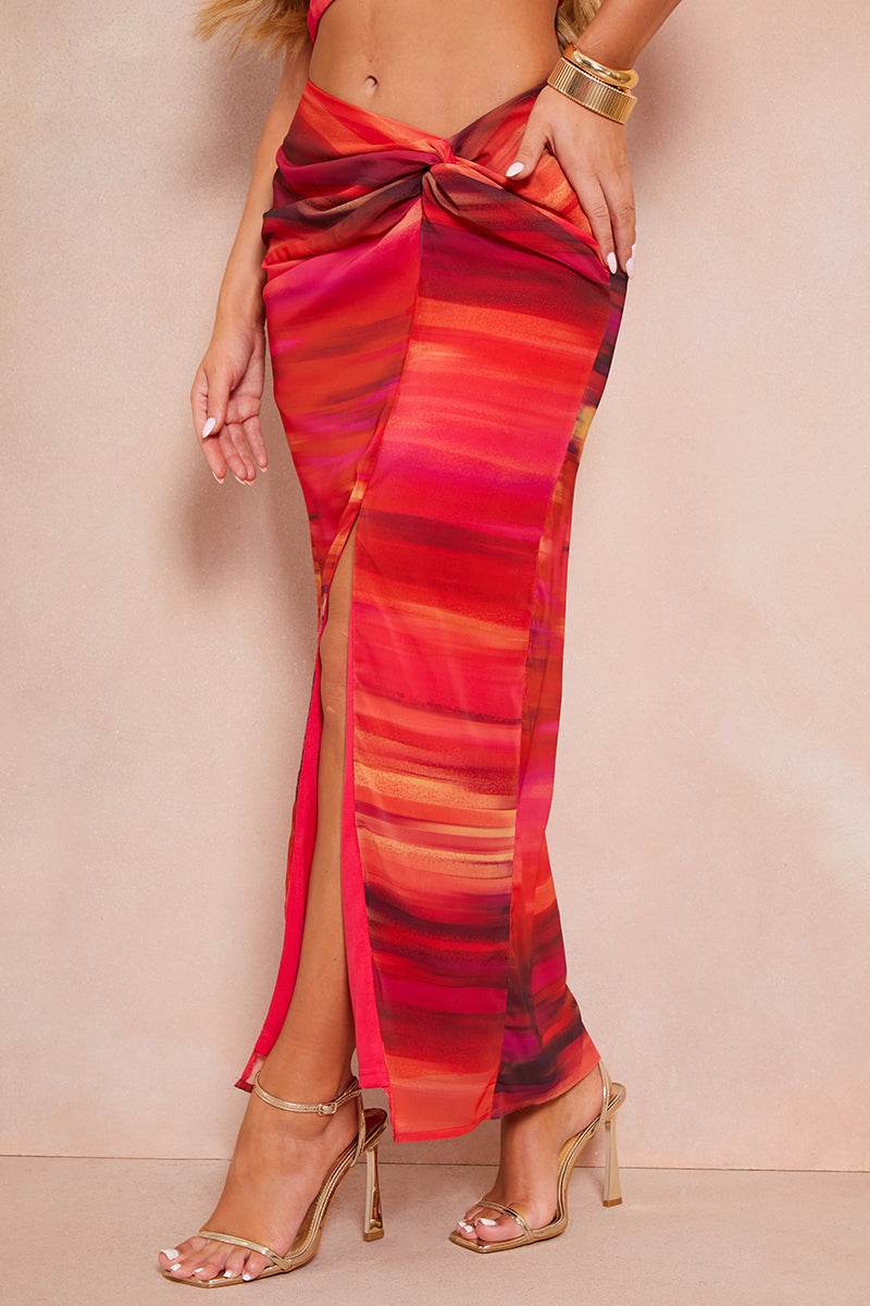 Abstract Print Co-Ord Maxi Skirt