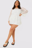 Crochet Fluted Sleeve Mini Dress