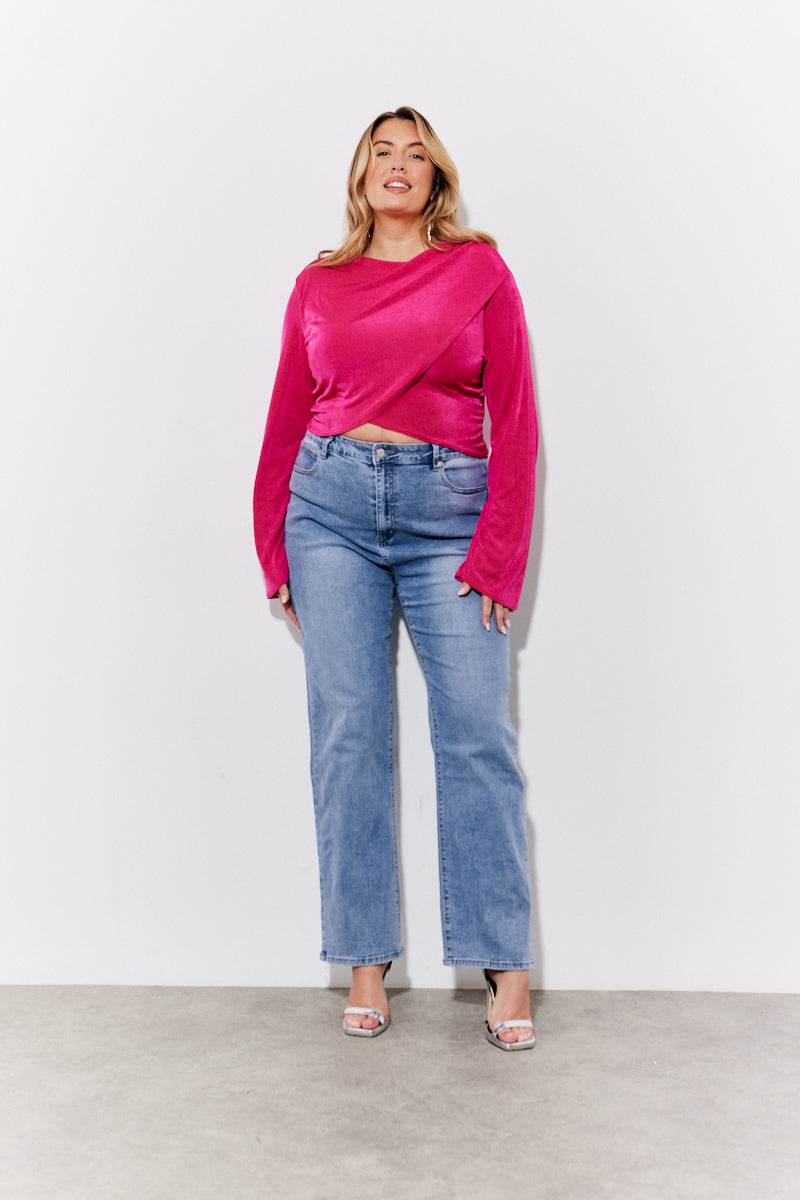 Acetate Slinky Co-Ord Wrap Crop Top