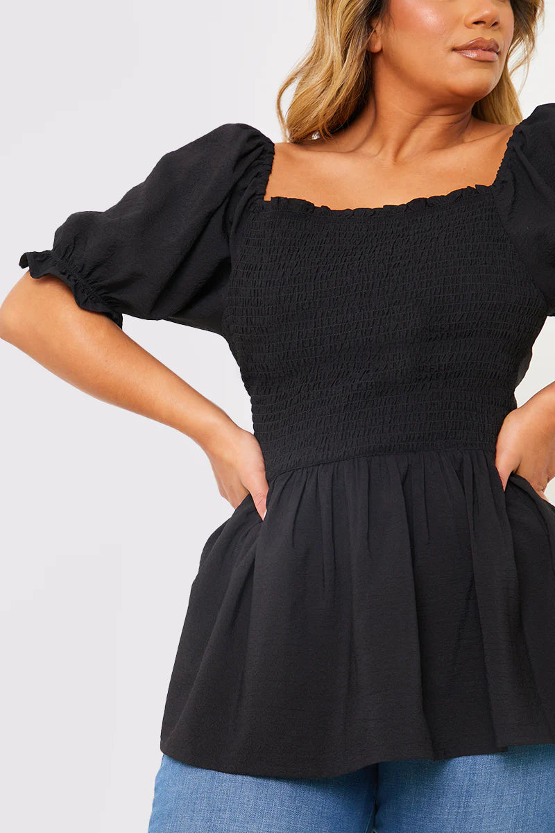 Floral Embroidered Wrap Top