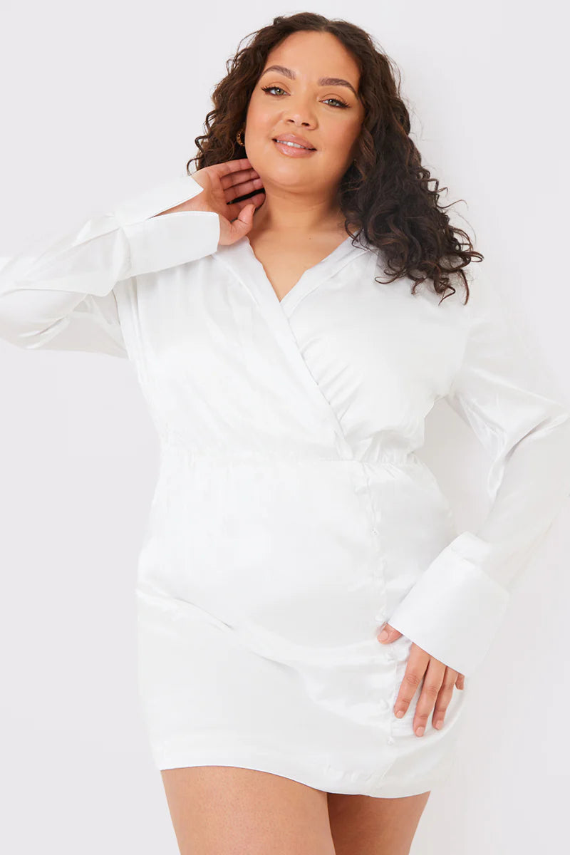 Collar Button Mini Dress