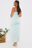 Satin Cowl Neck Maxi Dress