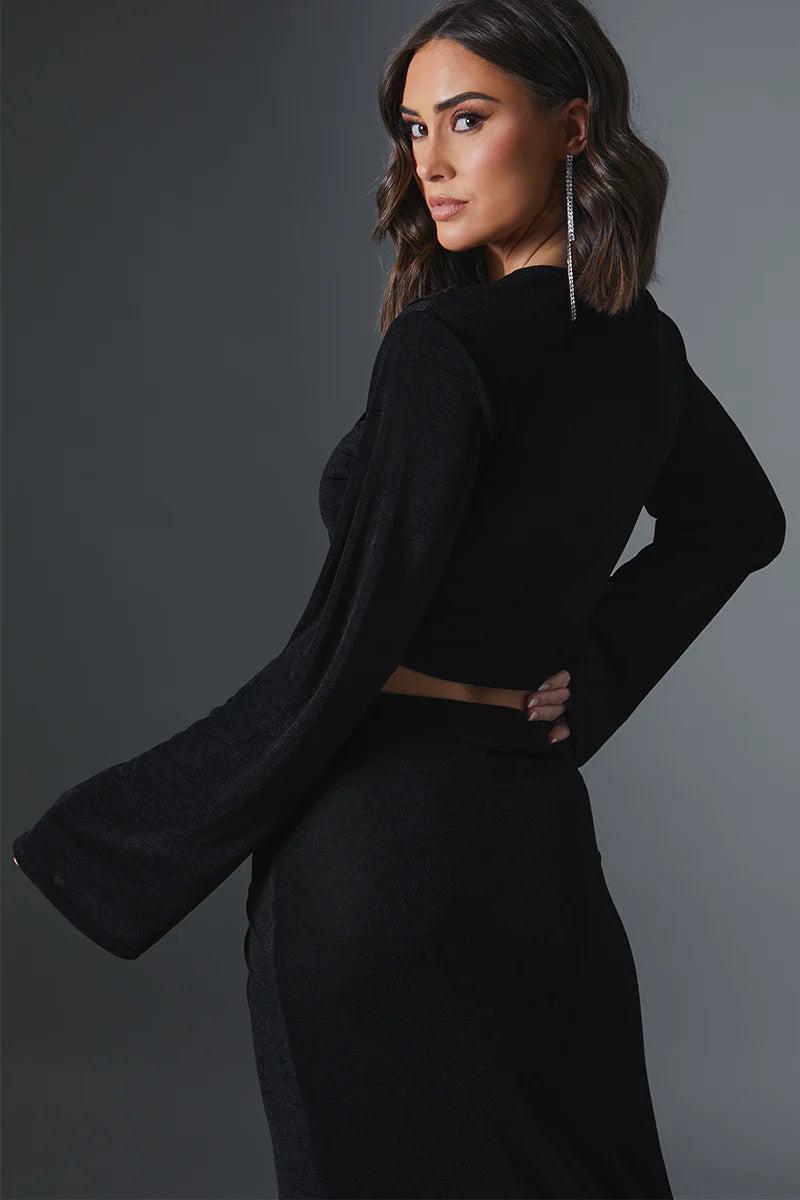 Acetate Slinky Wrap Underbust Crop Top