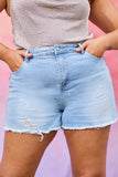 Distressed Denim Shorts