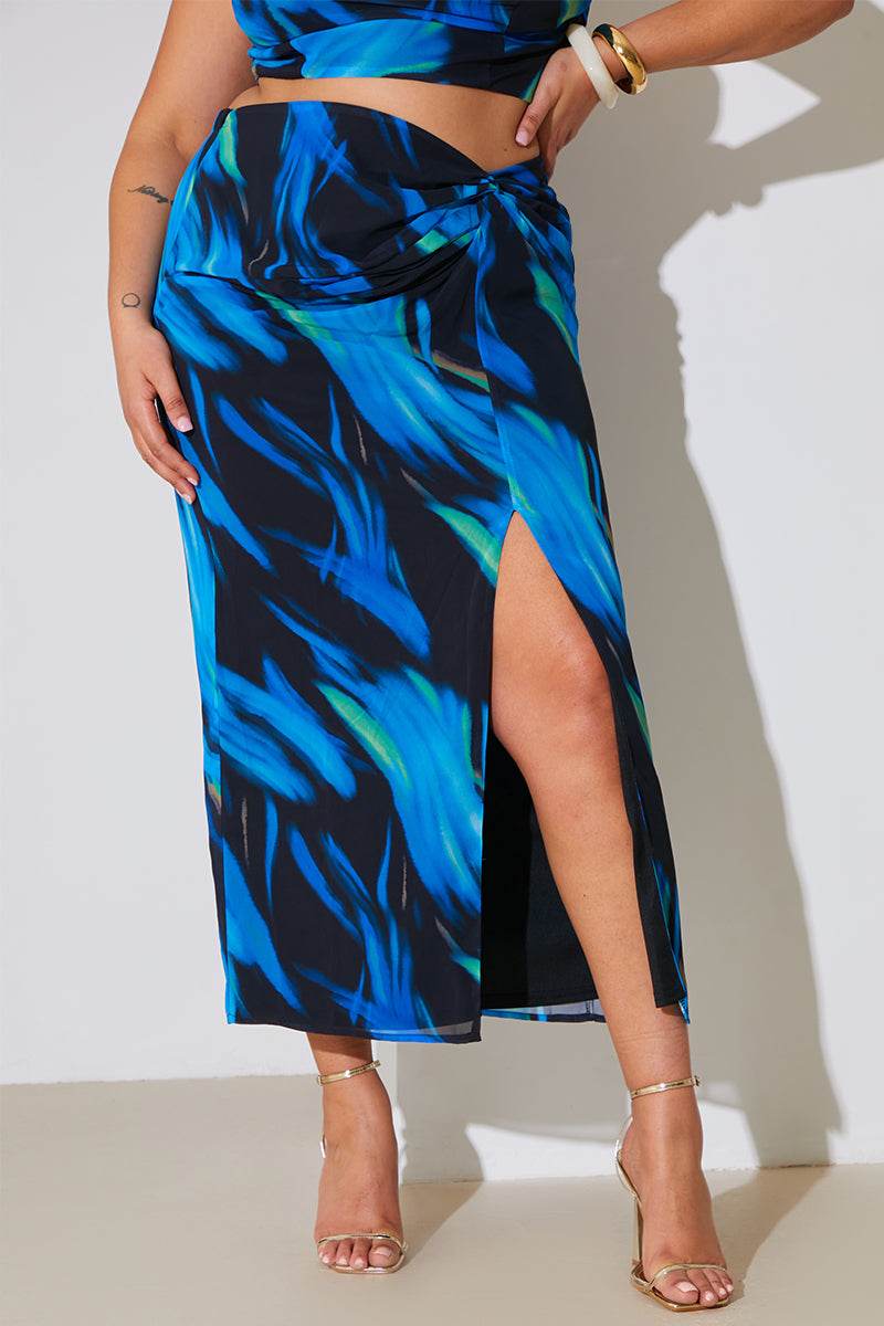 Abstract Print Maxi Co-Ord Skirt
