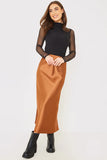 Satin Slip Midaxi Skirt
