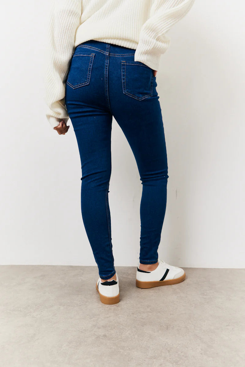 Indigo Adjustable Skinny Jeans