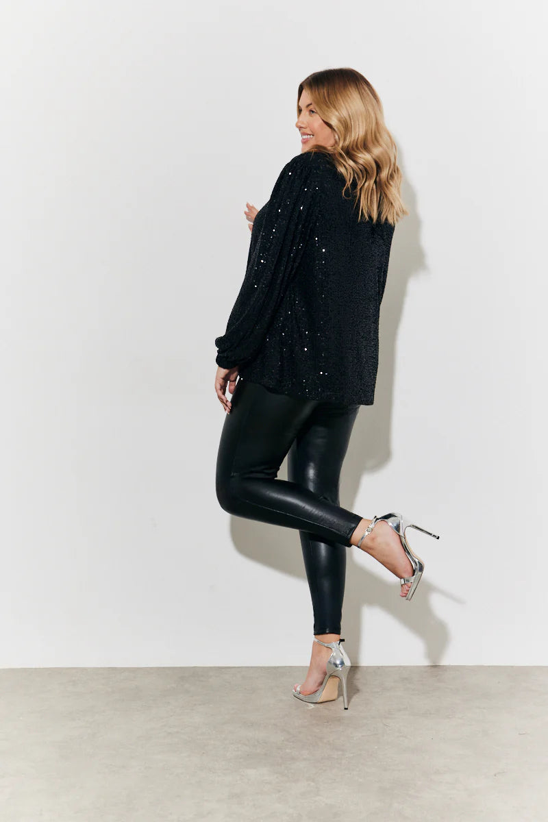 Perfect Sculpting High Waisted Leather Look Leggings