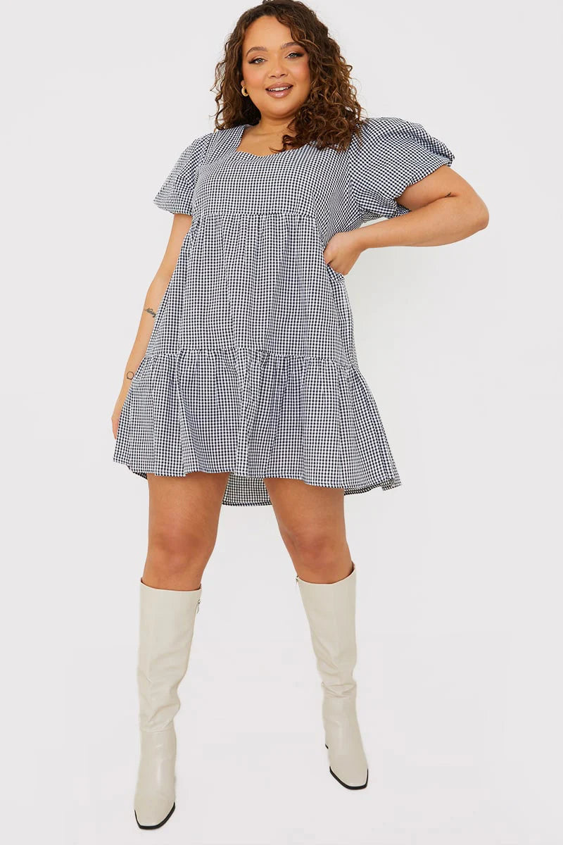 Puff Sleeve Tiered Smock Dress