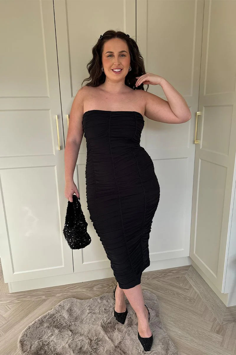 Bandeau Ruched Midaxi Dress