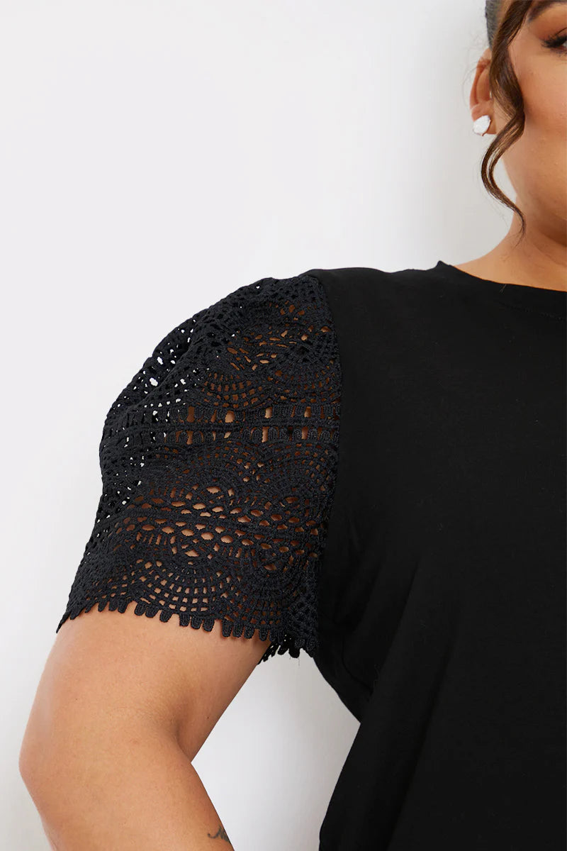 Crochet Sleeve T-Shirt
