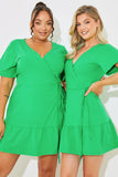 Short Sleeve Wrap Swing Dress