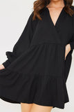 Wrap Front Smock Dress