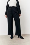 Black Elasticated Waist Wide Leg Trouser