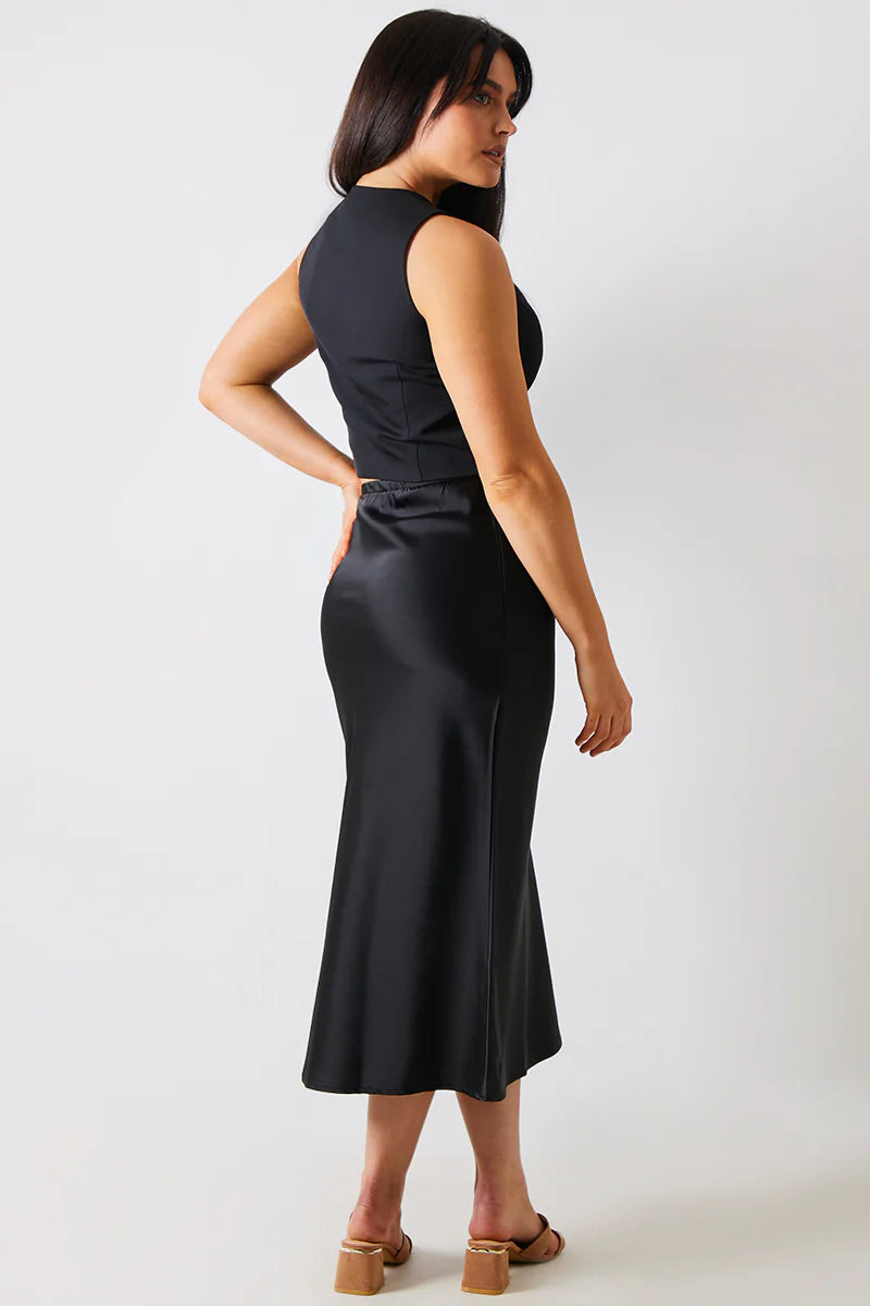 Satin Midi Skirt