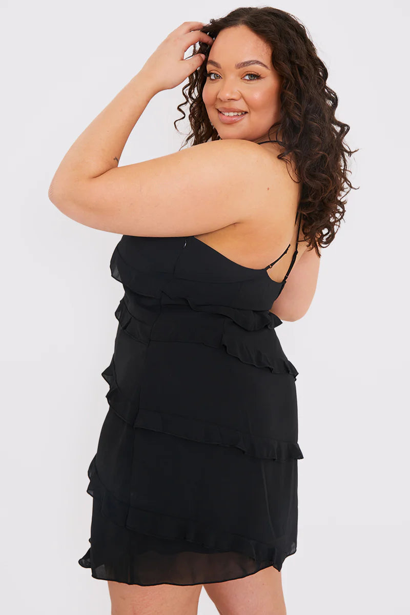 Frill Strappy Shift Dress