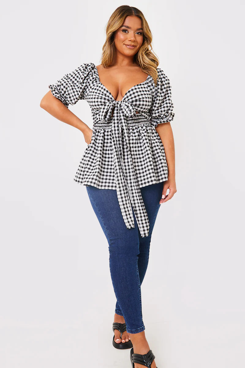 Gingham Print Multiway Top