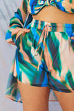 Abstract Print Chiffon Shorts