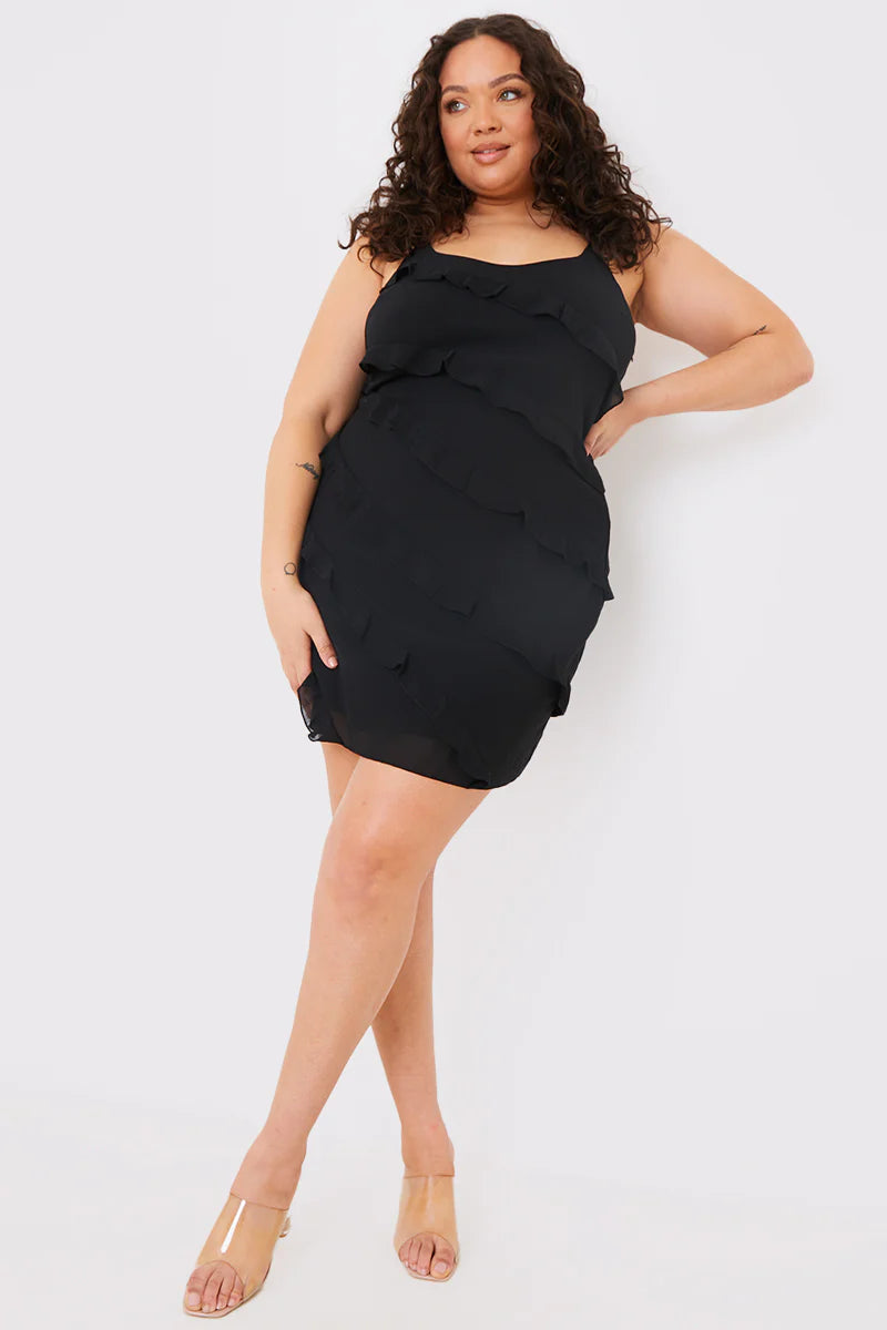 Frill Strappy Shift Dress