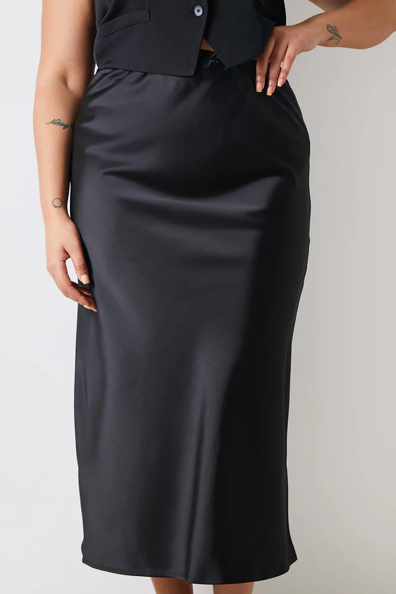 Satin Midi Skirt