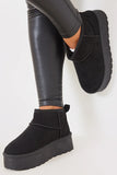 Faux Suede Platform Boots