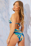 Abstract Print High Waist High Leg Bikini Bottom