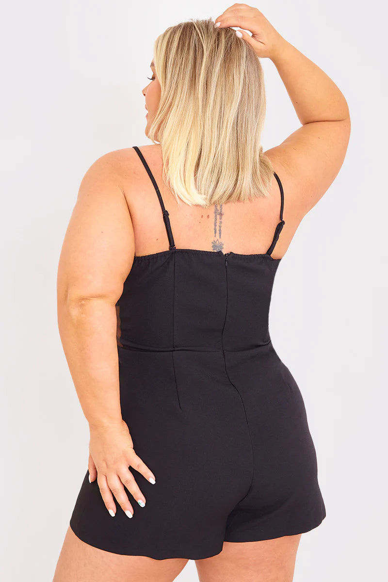 Mesh Insert Button Detail Playsuit