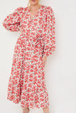 Floral Wrap Midi Dress