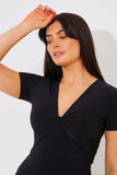 Slinky Twist Front Short Sleeve Top