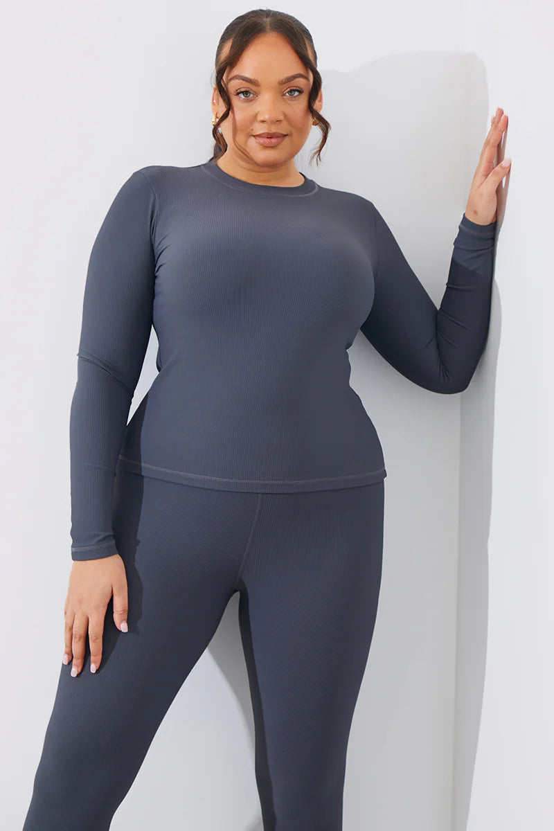 Rib Long Sleeve Top