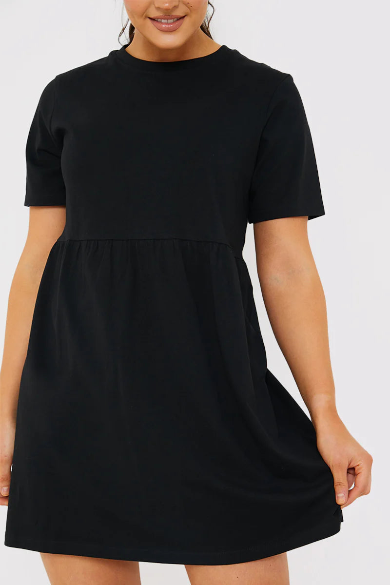Short Sleeve Mini Smock Dress