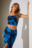 Abstract Print Draped Cami Co-Ord Top