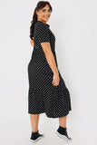 Polka Dot Smock Midaxi T-Shirt Dress