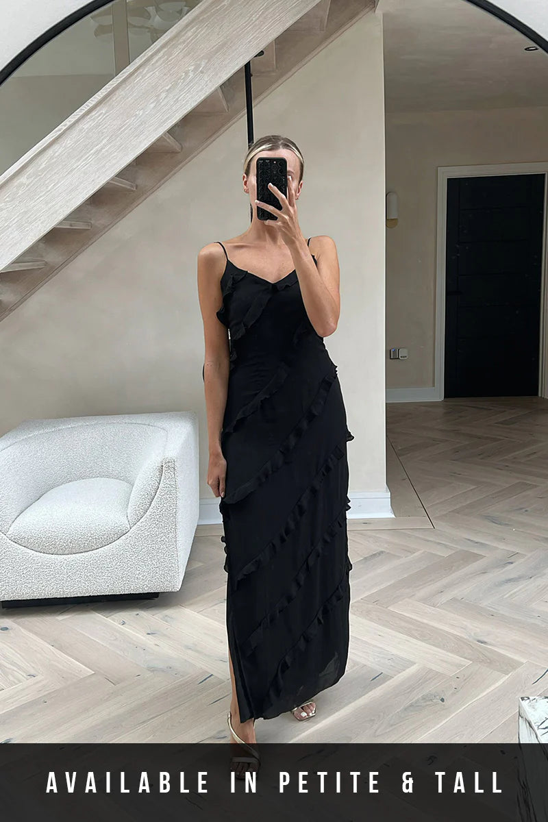 Ruffle Detail Maxi Dress