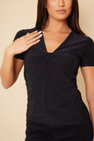 Slinky Twist Front Short Sleeve Top