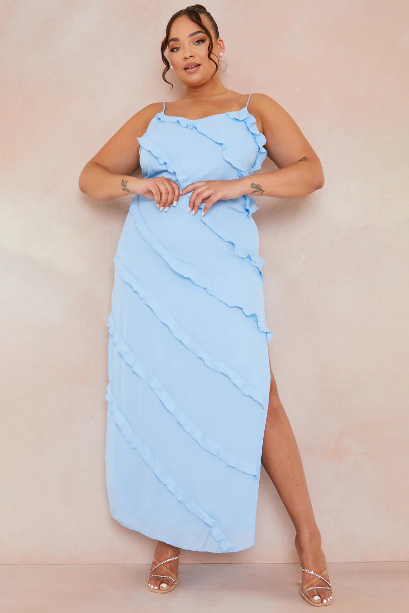 Strappy Frill Detail Maxi Dress