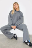 Jersey Emroidered Wide Leg Jogger
