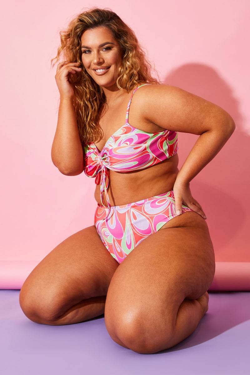 Abstract Print Bikini Top