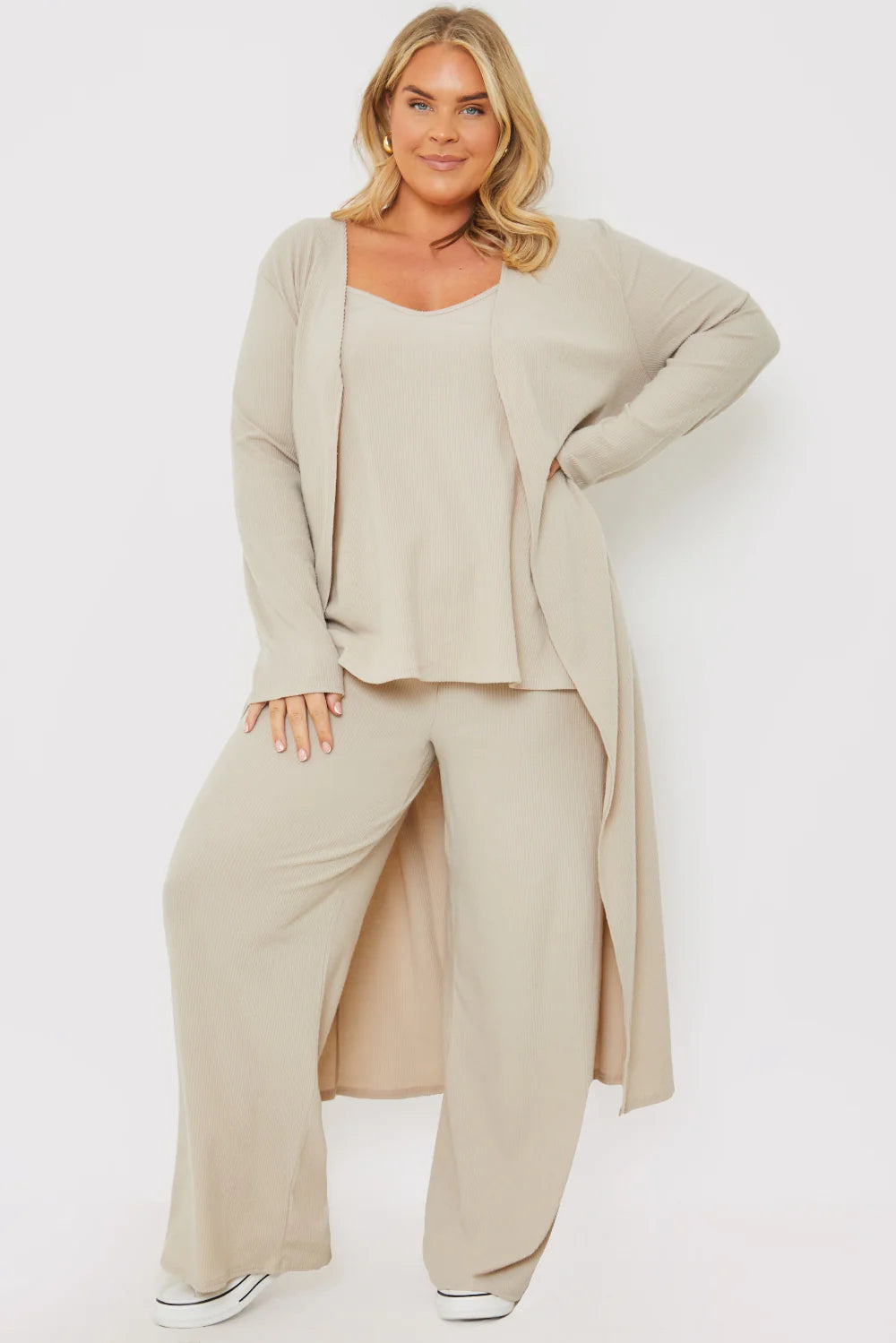 Longline Brushed Rib Cardigan