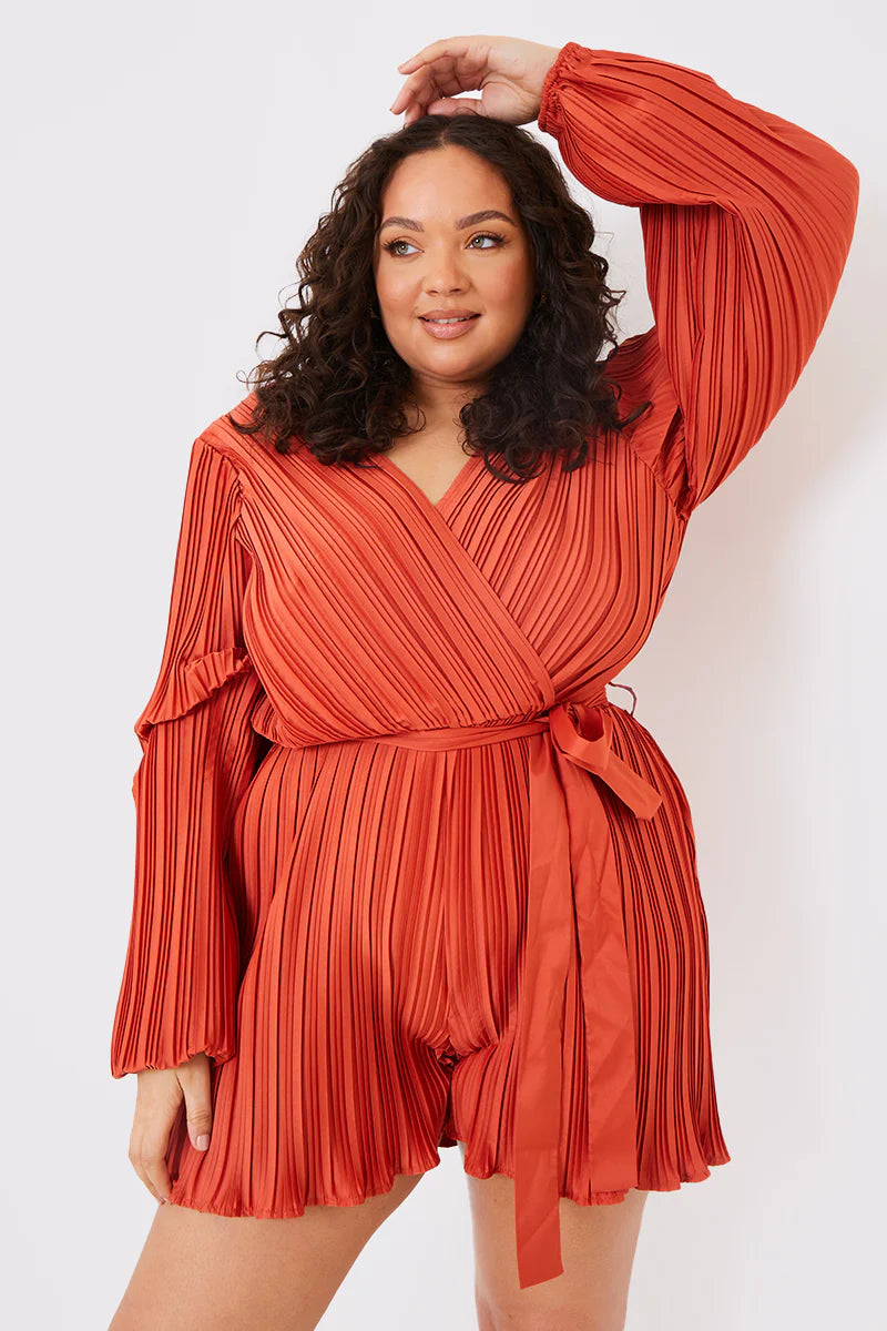 Plisse Wrap Playsuit