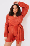 Plisse Wrap Playsuit