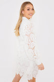 Lace Belted Shirt Dress