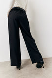 Black Elasticated Waist Wide Leg Trouser