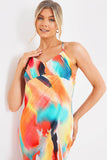 Abstract Cami Plisse Maxi Dress