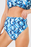 Abstract Print High Waisted Bikini Bottoms