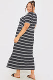 Stripe Smock Midaxi Dress
